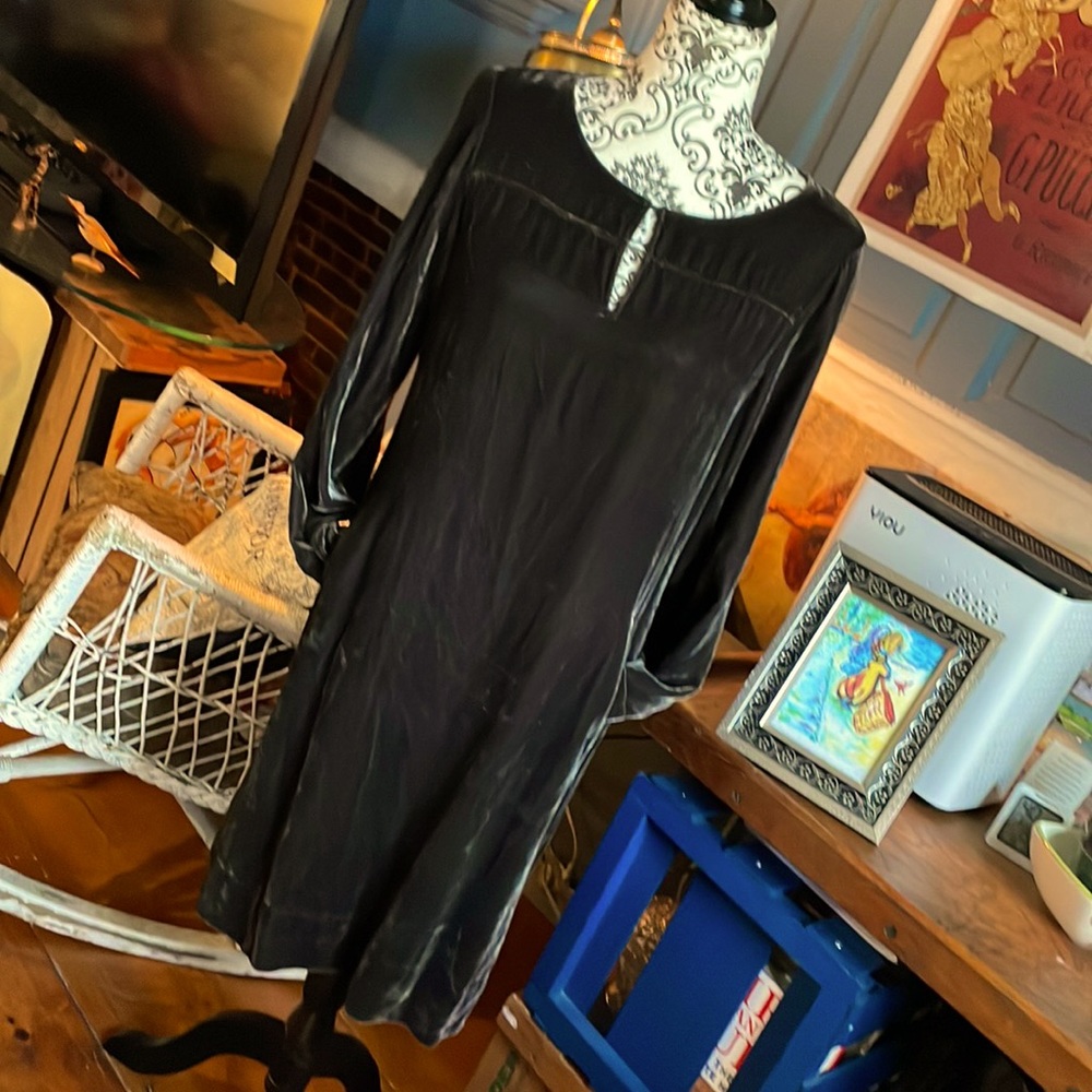 Poetry Dress Velvet Deep Olive Green color. Size 10.